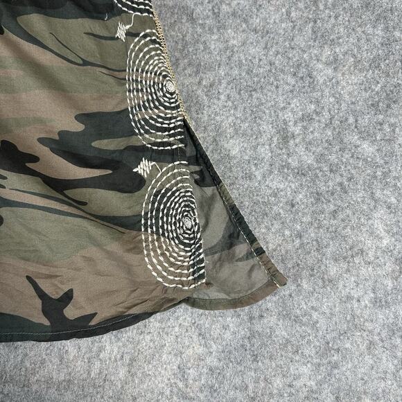 Johnny Was Workshop Top Medium Terraza Embroidered Army Green Camouflage Tank - Picture 3 of 10